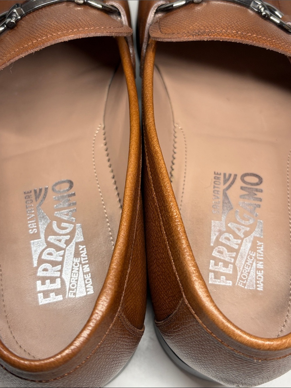 Salvatore Ferragamo Ree Gancini Pebble Calf Leather Loafers Men’s Size US 9.5 E - Picture 12 of 16